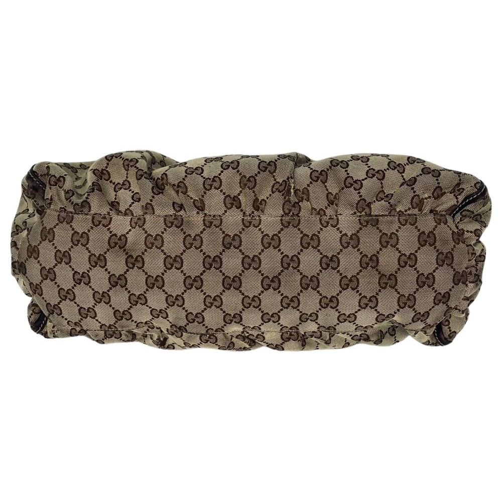 Authentic GUCCI Medium GG Monogram Tan Canvas Sukey Tote Handbag Purse - Picture 11 of 16